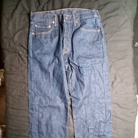 Vintage Levi's 501 Button Fly Denim Blue Jeans 36x33 - Picture 3 of 8